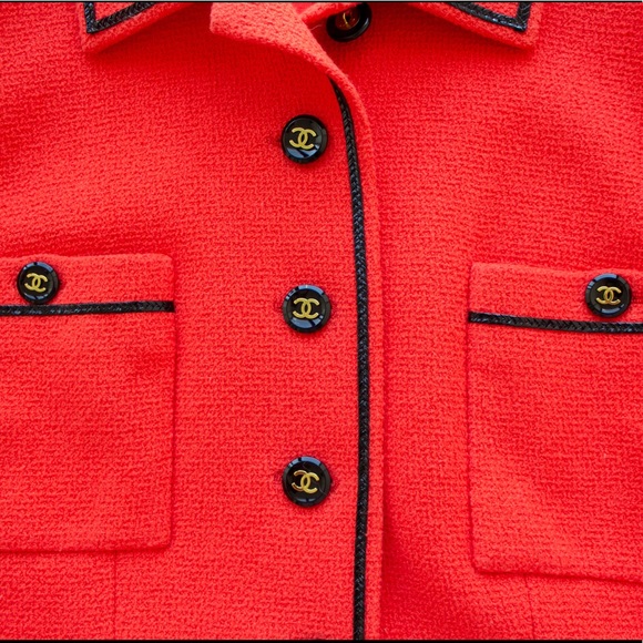 Chanel Vintage Spring 1995 Cropped Red 95P Jacket - Picture 11 of 14